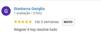 Avaliação 5 estrelas de Gianlucca Gariglia